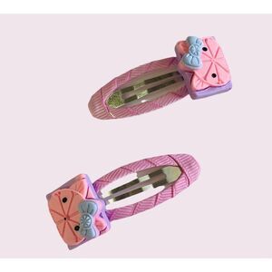 Hello Kitty inspired Hair Snap Clips for Girls and Women Handmade